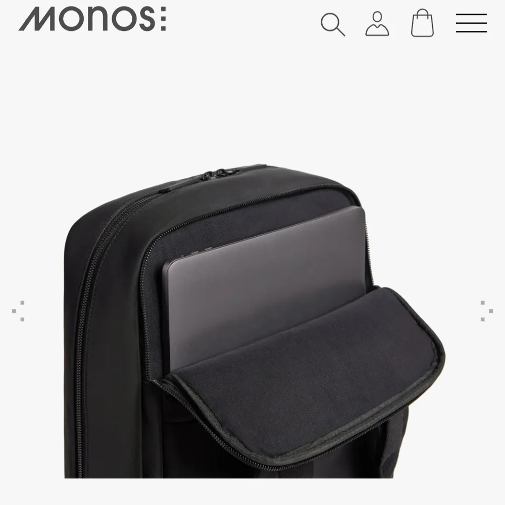 Monos Metro Backpack With Classic Kit And Metro Folio Kit In Black Nylon - Picture 4 of 16